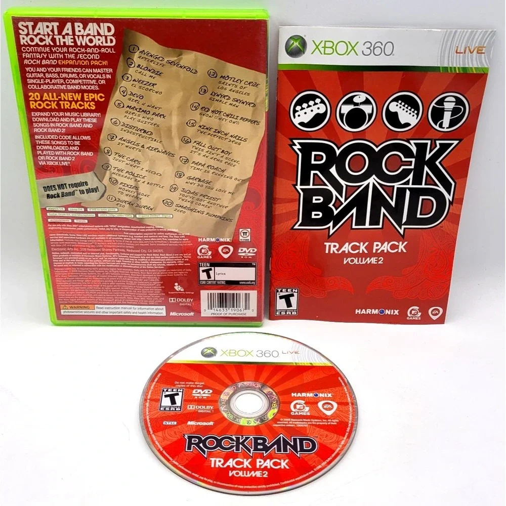 Rock Band Track Pack: Vol. 2 ( Xbox‎ 360 system ) CIB COMPLETE IN BOX